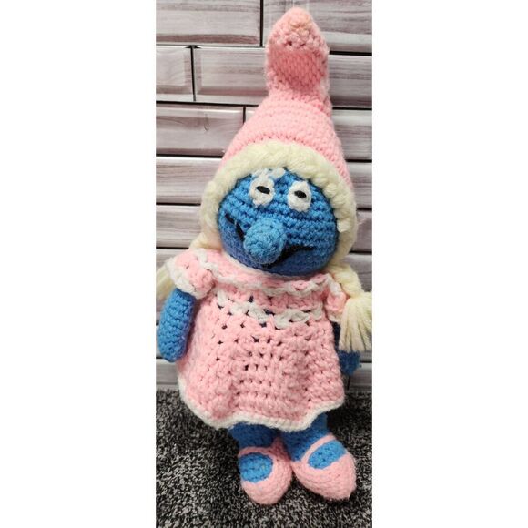Knitted Smurfette #A86 - Picture 1 of 7